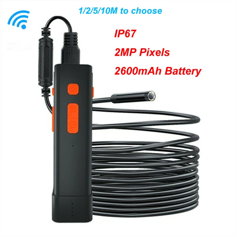 Cámara de inspección endoscopio Wifi 1/2/5/10M 8MM 2MP zoom 3X boroscopio industrial Foto 1 de 1