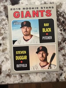 2019 TOPPS HERITAGE ROOKIE CARD SAN FRANCISCO GIANTS RAY BLACK STEVEN DUGGAR 267 - Picture 1 of 1