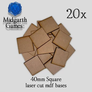 20x 40mm Quadrate MDF Basi Miniatura Warhammer Taglio Laser 40K SPEDIZIONE VELOCE - Foto 1 di 1