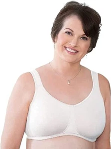 American Breast Care Mastectomy Bra Jacquard Soft Cup Size 34B White - Picture 1 of 2