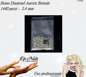 Strass Diamond Aurora Boreale 1440 pezzi  2.4 mm - Ricostruzione Unghie Nail Art - Picture 1 of 2