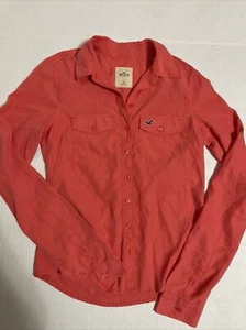 NEU Hollister Button Down Bluse Top Shirt lachs rosa Gr. XS - Bild 1 von 3