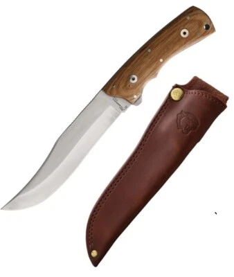 Cuchillo fijo Katz Lion King 6,13 AUS-8A acero hoja completa mango de madera rubio Yukón Foto 1 de 3