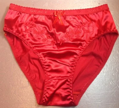 Mujer Bragas Bikinis GRACE Talla Grande Rojo Nylon Satinado con Decoración Elástica Foto 1 de 4