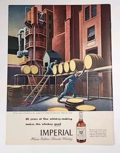 1946 Hiram Walker Imperial Whiskey Vtg Print Ad Whiskey Going To The Rackhouse.. - Picture 1 of 3
