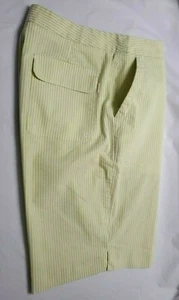 10 Pantalones Cortos Liz Golf Para Mujer Audra Amarillo Blanco Rayas Deportivos Atléticos Seersucker - Imagen 1 de 10