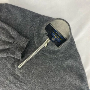 Club Room Men's Dark Grey 1/4 Zip Cashmere Sweater Size XL - Picture 1 of 6