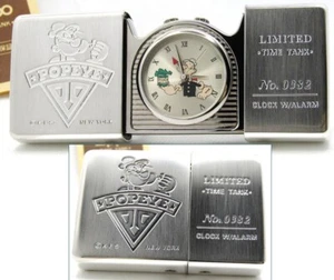 Popeye Zippo Time Tank Pocket Clock Watch running 1995 Rare - Picture 1 of 6