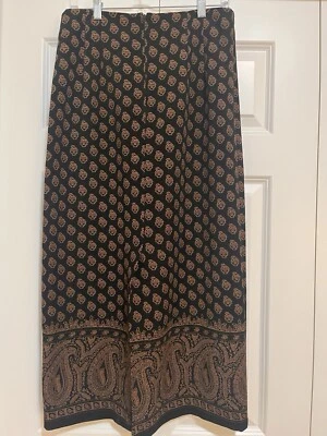 Womens 12 Dress Barn Long Pencil Skirt Brown Paisley Midi 30” 34” Length M Long - Image 1 of 4