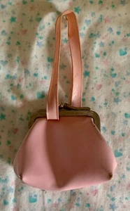 Vintage Bubble Gum Pink Doll Purse Kiss Clasp Lock Handbag 6.5x3.5” Read~ - Picture 1 of 9