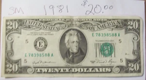 1981 TWENTY DOLLAR US FEDERAL RESERVE NOTE SMALL HEAD OLD DATE RICHMOND VA. - Picture 1 of 4