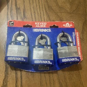 3 Pack* BRINKS *Boron Steel Shackle* PADLOCKS *W/ 1-3/16"* FAST FREE SHIPPING!! - Picture 1 of 2