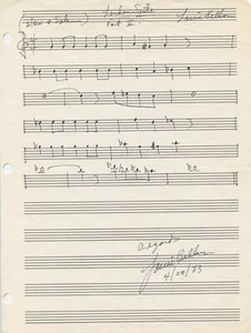 Bellson, Louie. DRUMS "London Suite"- Autograph Musical Quotation Signed - Picture 1 of 1