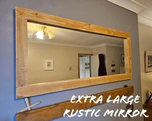 Espejo rústico extra grande | Madera recuperada | Decoración de pared de granja | Envejecido - Imagen 1 de 10