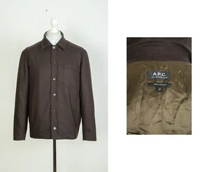 -Men's A.P.C. Button Wool Brown Overshirt Field Jacket Size M - Picture 1 of 10