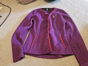Spyder Ladies Core Sweater Fleece-Lined Mid-Weight Small Purple Red Used Jacket - Picture 1 of 16