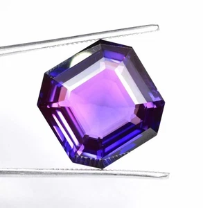 Certified 9.26 CT+ Natural Bi-Color Sapphire Asscher Cut Loose Gemstone - Picture 1 of 5