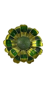 Vintage grüne zweifarbige Blumen Brosche Germany Retro Mod Pin Natur Statement - Bild 1 von 8