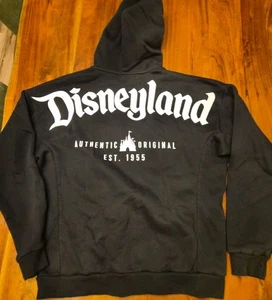 Disneyland Disney Parks maglione donna piccolo con cappuccio zip Spellout nero bianco - Foto 1 di 7