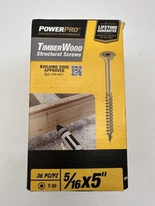 Powerpro Timberwood Konstruktionsschrauben 5/16x5" 36 Stk. 49151 - Bild 1 von 5