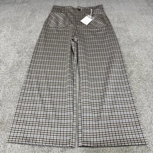 LC Lauren Conrad Wide Leg Pants Multicolored Plaid Women’s Size 12 NWT - Picture 1 of 12