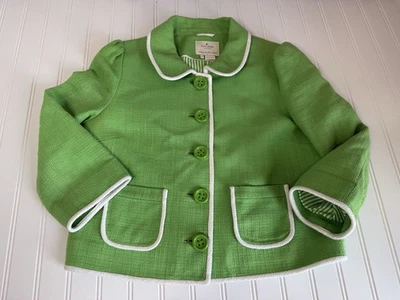 Chaqueta Blazer Kate Spade Valerie Para Mujer 6 Llaves Verde Lima Recortado Traje Foto 1 de 2
