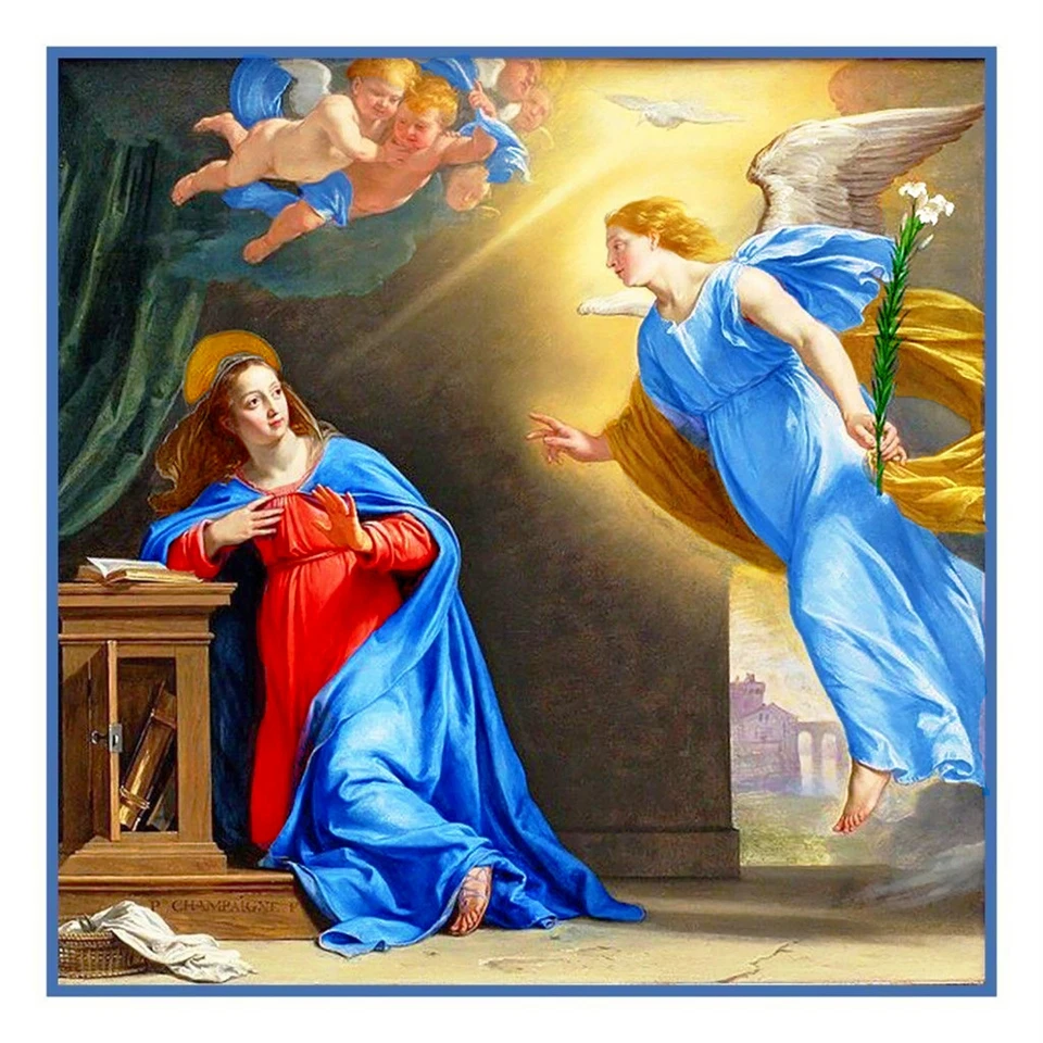 P. De Champaigne's Religious The Annunciation Counted Cross Stitch Pattern - Image 1 of 4