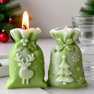 Christmas Candle Gift Bag Silicone Mold, DIY Wax Craft Xmas Home Decor - Image 1 of 4