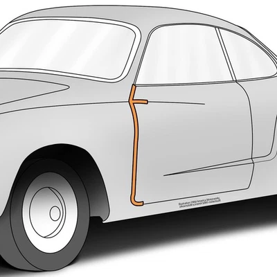 Sello de impermeabilización de pilar de puerta para 1956-74 tipo 1 VW base Karmann Ghia - lado izquierdo Foto 1 de 4