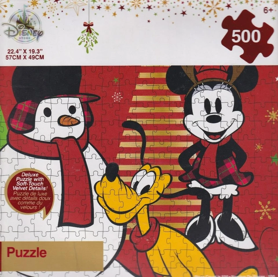 Rompecabezas de 500 piezas Minnie, Plutón y muñeco de nieve Disney Store Foto 1 de 1