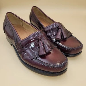 Mens GH Bass and Co Brown Leather Tassel Loafers Size 8.5 EE - Picture 1 of 9
