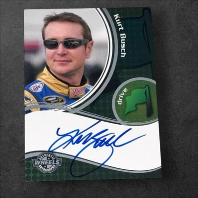 Kurt Busch PACK PULLED NASCAR HOF signed card 2009 WHEELS AUTHENTIC AUTO DRIVE - Image 1 of 2