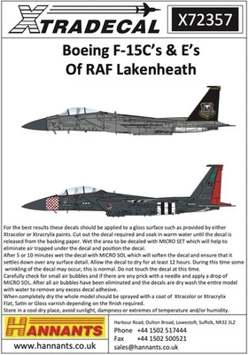 Xtradecal X72357 1:72 McDonnell F-15C/E RAF Lakenheath - Image 1 of 4