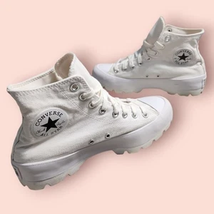 Converse Damen Gr. 9 Chuck Taylor All Star Lugged High-Top Sneaker weiß Canvas - Bild 1 von 7