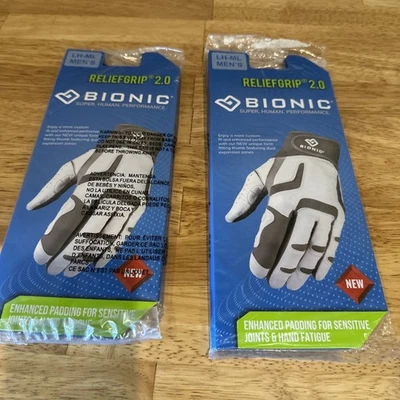 Guante de golf 2 Bionic ReliefGrip 2.0 plateado grande izquierdo para hombre - ML - NUEVO Foto 1 de 3