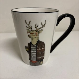 Signature Housewares ~ Hipster Tier Kaffeebecher 16,5 Unzen ~ Hirsch mit Brille - Bild 1 von 10