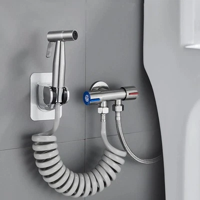 Bidet Brause Set Schlauch + Halter Dusche Edelstahl Hand WC Duschkopf Hygiene - Bild 1 von 4