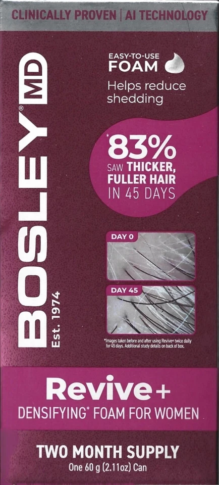 Bosley MD WOMEN'S REVIVE+ Densifying Foam For Women 2 Month Supply 2.11oz New - Image 1 of 1