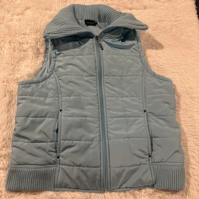 Daisey Fuentes Sport womens blue vest jacket Large fleece lined - Image 1 of 4