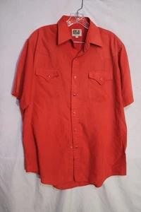 Vintage Ely Cattleman Shirt Men's Large Red Pearl Snap Button Up - Picture 1 of 4