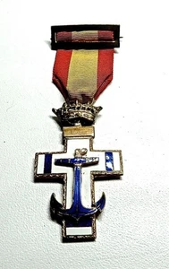Spain Cross of Naval Merit Blue Decoration Medal with full Ribbon Excellent - Picture 1 of 5