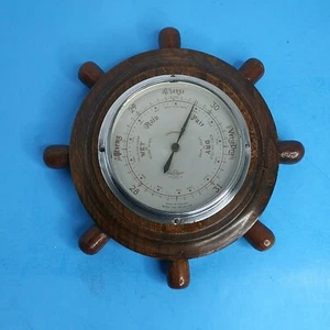 Antikes SB Shortland Bowen England Wandbarometer Kapitänsrad - Bild 1 von 5