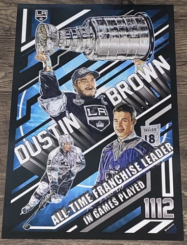 Dustin Brown Los Angeles Kings All-Time Leader In Games Played Giveaway Poster Cover