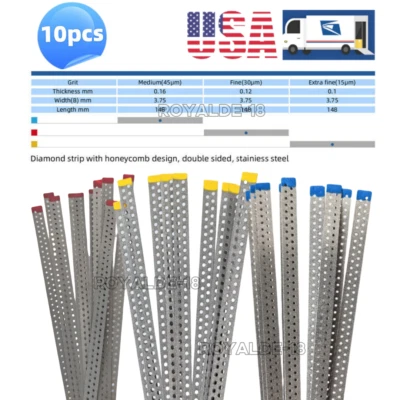 Dental Double Side Saw Diamond IPR Polishing Strips Orthodontic Metal Sand Hole - Image 1 of 4