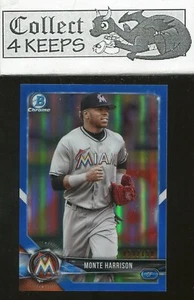 2018 Bowman Chrome Prospects BCP238 Monte Harrison 1st RC Blue Refractor 058/150 - Bild 1 von 2