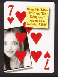 Amanda Seyfried Mean Girls Red Riding Hood Actress Neat Playing Card #5Y8