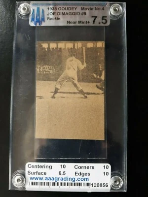 Joe Dimaggio Yankees #9 1938 Goudey Rookie Movie No. 4 Graded Near Mint+ 7.5 - Image 1 of 2