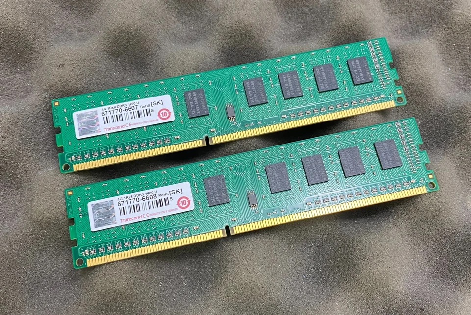 8GB Kit (2 x 4GB) Transcend 1Rx8 PC3-12800U 1600MHz DDR3 Computer Memory RAM - Image 1 of 3