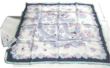 Talbot Blue and White Floral Square Scarf NWT