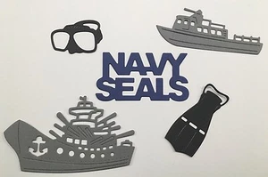 15 Militär Marine Siegel Cheery Lynn Stanzteile, Sammelalbum, Karte, Party, Topper, Konfetti - Bild 1 von 1